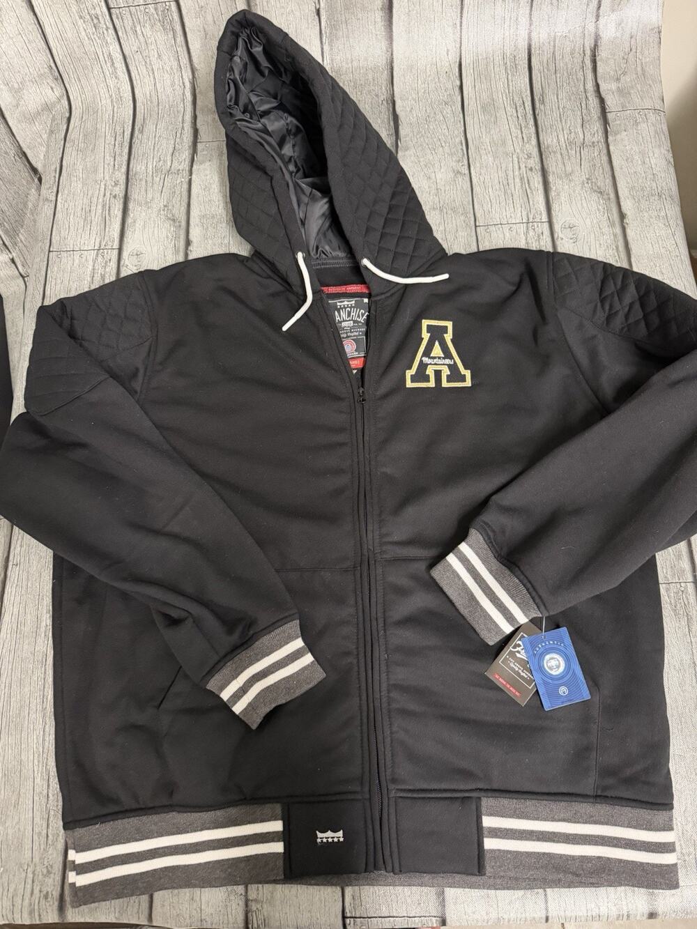 Mens Franchise Club Appalachian State Mountaineers Grind FZ Hoodie Jacket 4XL